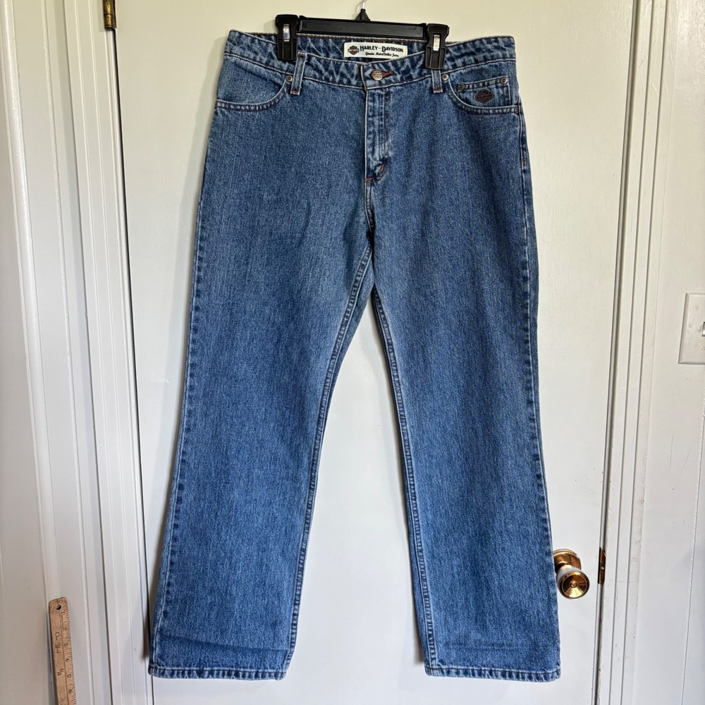 Harley-Davidson Womens Petite 10 Boot Cut Jeans Medium Wash Denim‎ Biker NWT - Picture 2 of 12